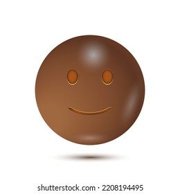 Slightly smiling face. Ironic smile, pain behind the smile. 3D stylized vector icon. smiling emoticon character design. Isolated 3D. for emoticon characters design collection. for app