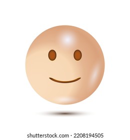 Slightly smiling face. Ironic smile, pain behind the smile. 3D stylized vector icon. realistic emoticon. 3D emoticon for web. Vector Emoticon. for web interface