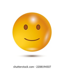 Slightly smiling face. Ironic smile, pain behind the smile. 3D stylized vector icon. realistic emoticon. isolated in white background. Vector Emoticon. for interface