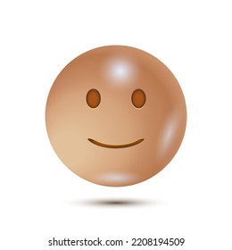 Slightly smiling face. Ironic smile, pain behind the smile. 3D stylized vector icon. emoji. isolated in white background. for emoticon characters design collection. for ui interface