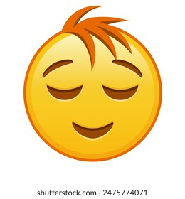 Lächelndes Gesicht Große Größe von gelben Emoji Lächeln mit Haaren