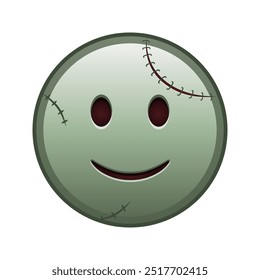 Leicht lächelndes Gesicht Große Größe von Zombie-Halloween-Emoji