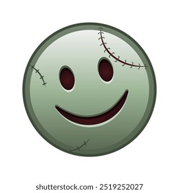 Leicht lächelndes Gesicht Große Größe von Zombie-Halloween-Emoji