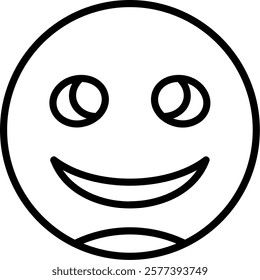 Slightly Smiling Face Line Vector Icon Design