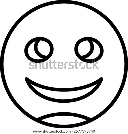 Slightly Smiling Face Line Vector Icon Design