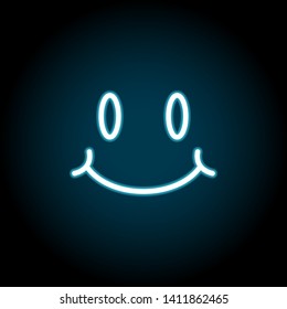 slightly, smiling, face neon icon. Simple thin line, outline vector of Emotion icons for UI and UX, website or mobile application