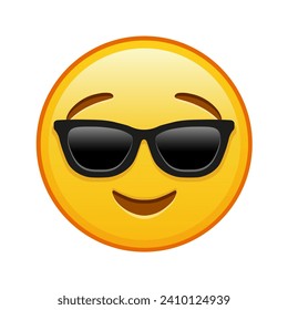 Slightly smiling face with sunglasses Large size of yellow emoji smile