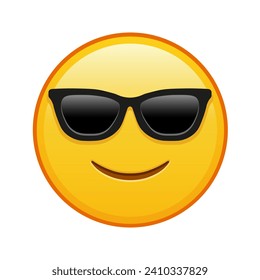 Slightly smiling face with sunglasses Large size of yellow emoji smile