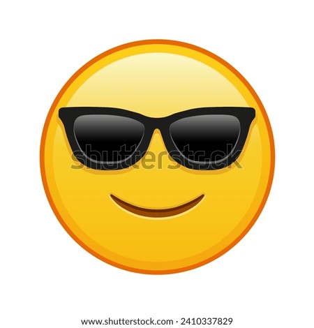 Slightly smiling face with sunglasses Large size of yellow emoji smile