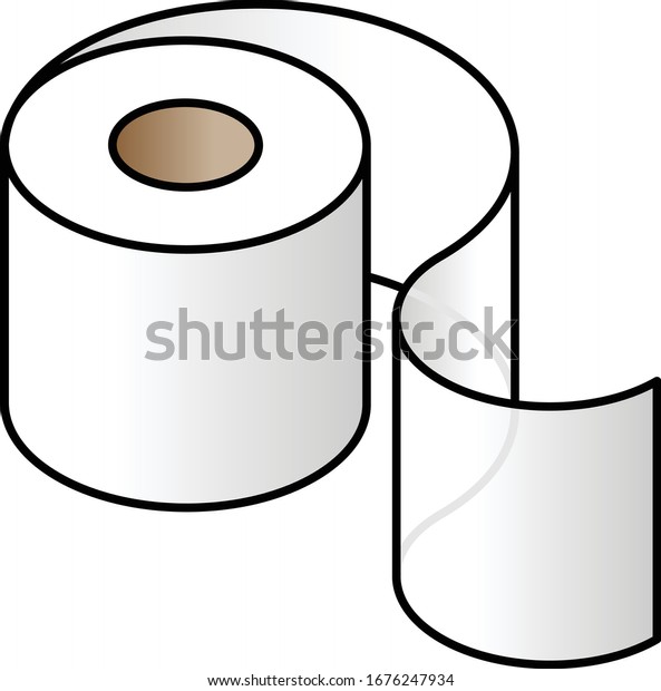 Slightly Unrolled Toilet Tissue Roll Stock Vector (Royalty Free) 1676247934
