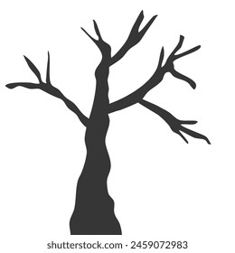 slihouette tree flat illustration. black tree for decoration your design