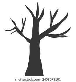 slihouette tree flat illustration. a tree with branches for decoration your design