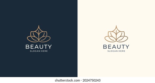 slim beauty logo template. creative abstract line art style design flower rose inspiration.