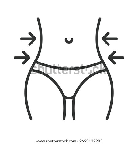 Slim body icon in line design. slim body, weight loss, fitness, waist, diet, healthy, nutrition on white background vector. slim body editable stroke icon