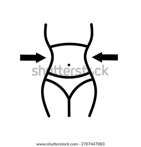 slim body icon on white background
