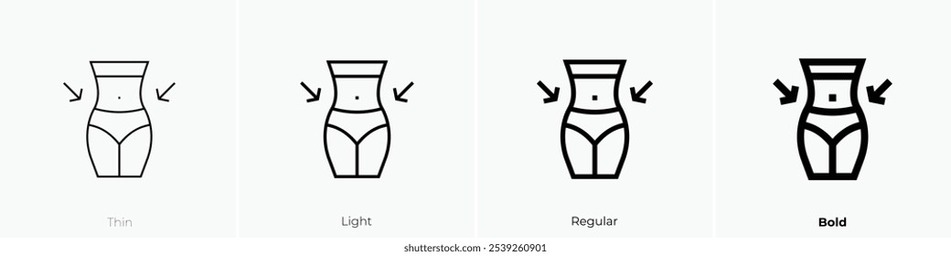 slim body icon. Thin, Light Regular And Bold style design isolated on white background