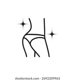 Vector de icono de línea de cuerpo delgado