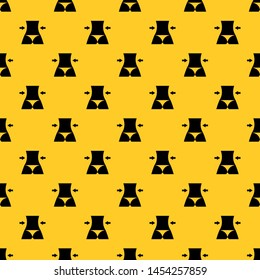 Slim body of a woman pattern seamless vector repeat geometric yellow for any design