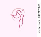 slim body woman yoga logo design. abstract slim body woman logo Vector . modern logo design vector icon template.