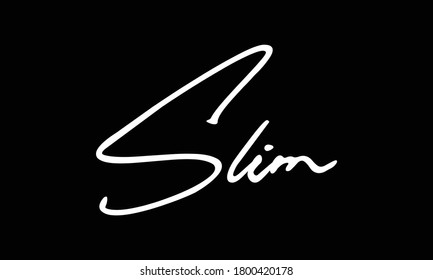 Slim Calligraphy White Color Text On 
Black Background
