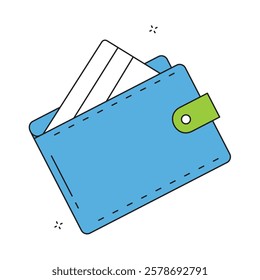 Slim Credit Card Wallet Vector Icon Design