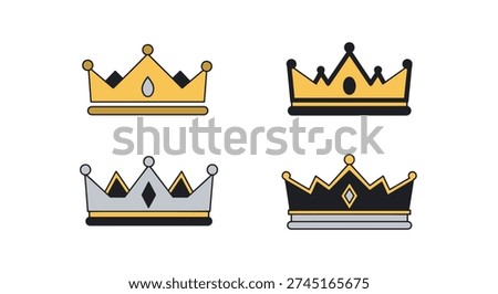 Slim Crown Line art modern abstract style illustration