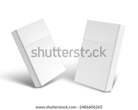 Slim Design White Cigarette Box Pack. EPS10 Vector
