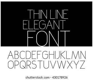 Slim Elegant Font. Vector Alphabet