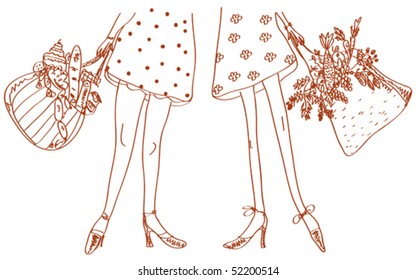 Slim and fat women