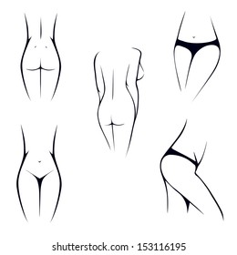 Slim Female Body Parts, Intimate, Torso, Waist,