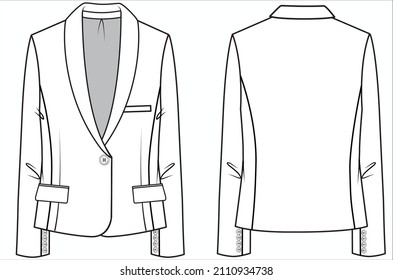 BLAZER DE COLLAR SOLTERO DE COLLAR INDIVIDUAL PARA MUJERES EMPRESARIAS QUE UTILIZAN UN ARCHIVO DE VECTOR EDITORIAL