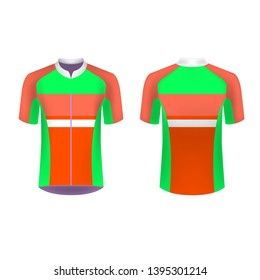 Slim fit t-shirt design. Sportswear design for competitions, promo, racing, gaming, running, cycling tour. Templates for sublimation print blank. Vector illustration.