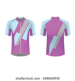 Slim fit t-shirt design. Sportswear design for competitions, promo, racing, gaming, running, cycling tour. Templates for sublimation print blank. Vector illustration.