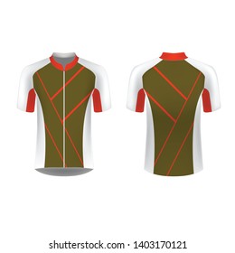 Slim fit t-shirt design. Sportswear design for competitions, promo, racing, gaming, running, cycling tour. Templates for sublimation print blank. Vector illustration