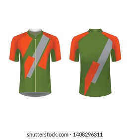 Slim fit t-shirt design. Sportswear design for competitions, promo, racing, gaming, running, cycling tour. Templates for sublimation print blank. Vector illustration.