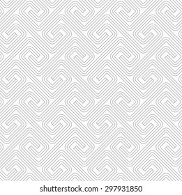 Slim gray countered fastened square spirals.Seamless stylish geometric background. Modern abstract pattern. Flat monochrome design.