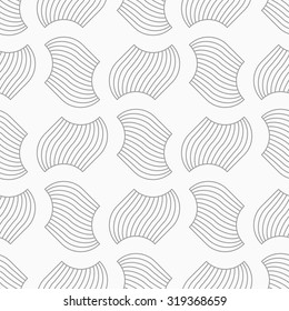 Slim gray hatched separated pedals in turn.Seamless stylish geometric background. Modern abstract pattern. Flat monochrome design.