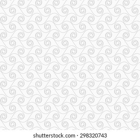 Slim gray horizontal spirals winging.Seamless stylish geometric background. Modern abstract pattern. Flat monochrome design.