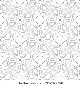 Slim gray twisted shapes in turn.Seamless stylish geometric background. Modern abstract pattern. Flat monochrome design.