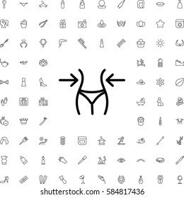 slim icon illustration isolated vector. Beauty icons set.