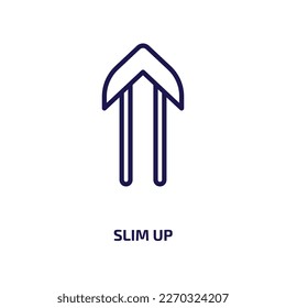 slim up icon from user interface collection. Thin linear slim up, slim, simple outline icon isolated on white background. Line vector slim up sign, symbol for web and mobile