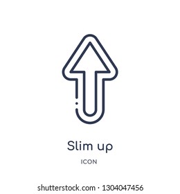 slim up icon from user interface outline collection. Thin line slim up icon isolated on white background.