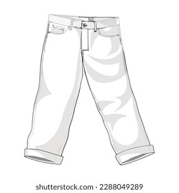 Jean delgados con bolsillos, un diseño moderno aislado