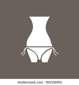 Slim Lady Icon on Dark Gray Color. Eps-10.