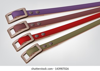 Slim leather belts set