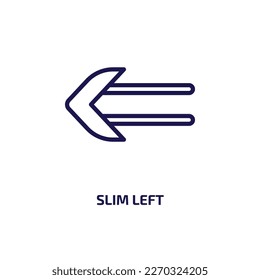 slim left icon from user interface collection. Thin linear slim left, slim, arrow outline icon isolated on white background. Line vector slim left sign, symbol for web and mobile