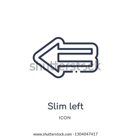 slim left icon from user interface outline collection. Thin line slim left icon isolated on white background.