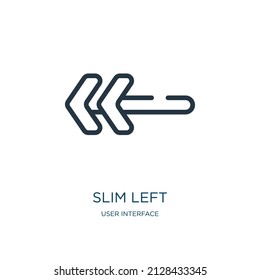 slim left thin line icon. slim, next linear icons from user interface concept isolated outline sign. Vector illustration symbol element for web design and apps.