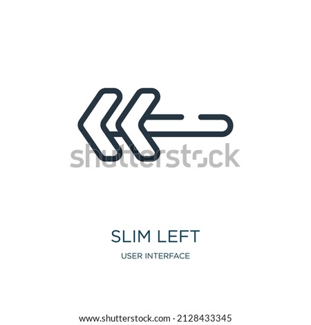 slim left thin line icon. slim, next linear icons from user interface concept isolated outline sign. Vector illustration symbol element for web design and apps.