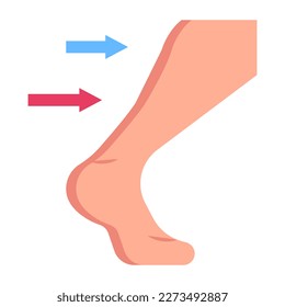 Slim leg flat icon with scalable facility 